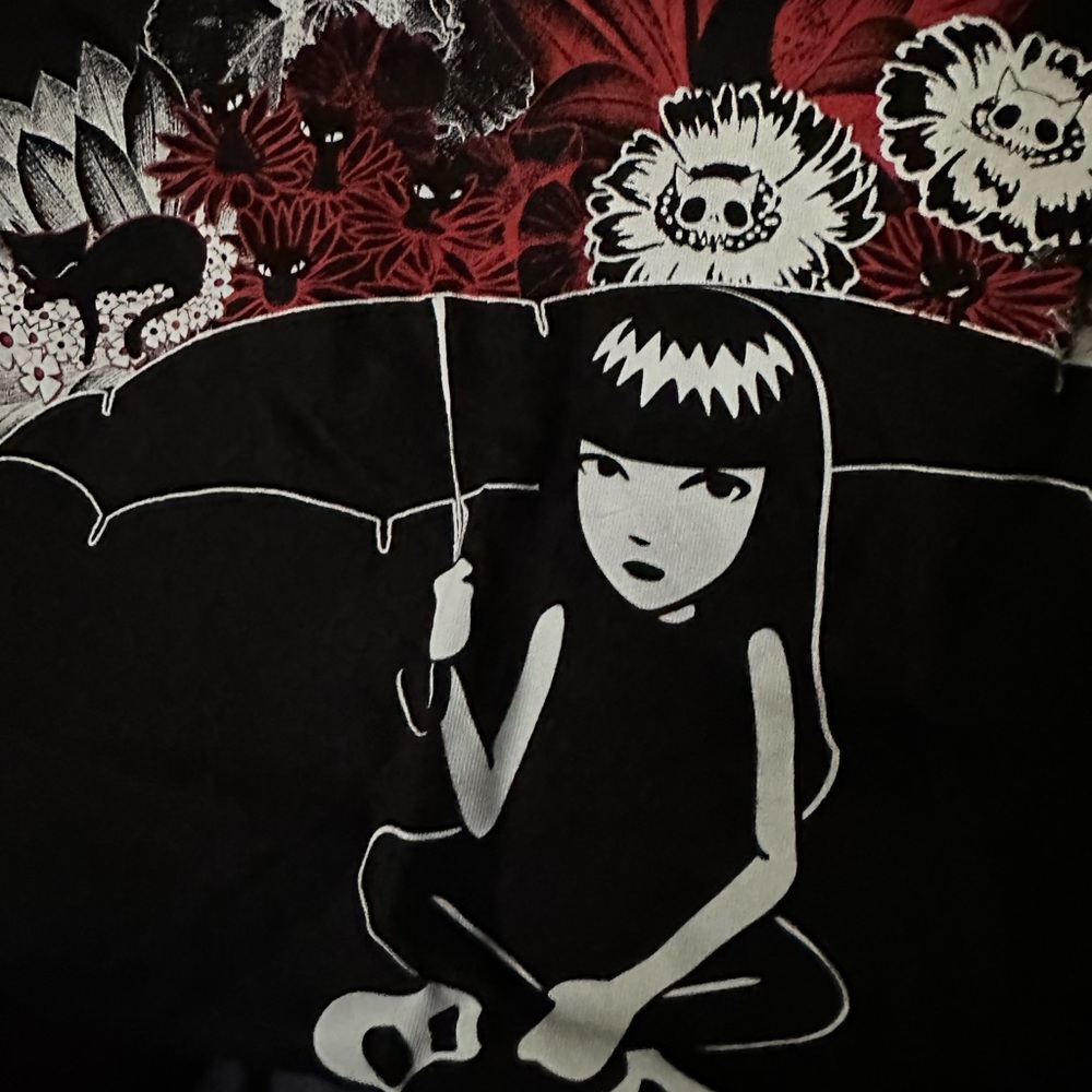 Emily the Strange Graphic Short Sleeve Tee with Edgy Design